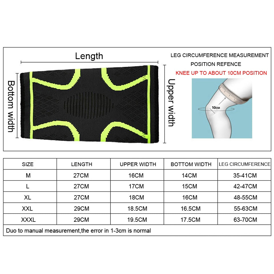 Knee Support Braces: Elastic Nylon Sport Compression Knee Pad Sleeve for Basketball Volleyball