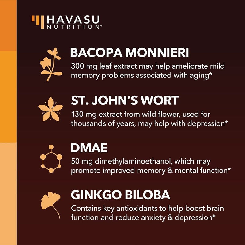 Enhances Concentration, Memory and Clarity, Nutrients for Boosting Brain Energy