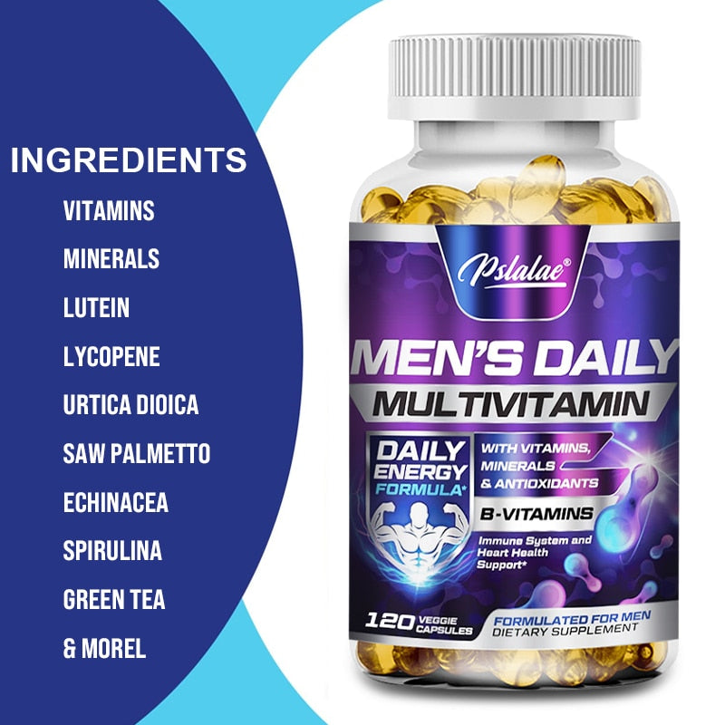 Men's Multivitamin Supplement: Vitamins A, B12, C, D and E for Energy And Zinc For Immune Support