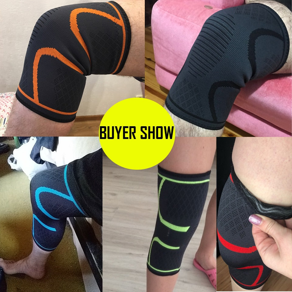 Knee Support Braces:  Elastic Nylon Sport Compression Knee Pad Sleeve for Basketball Volleyball