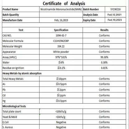 Factory Package: 99% PURE NMN POWDER | Nicotinamide Mononucleotide For Pro Users And Bio-Hackers