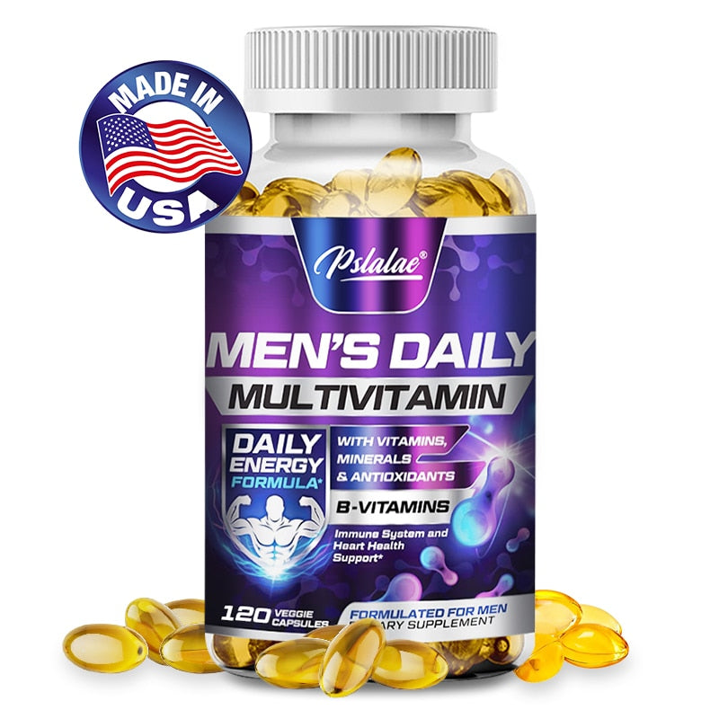 Men's Multivitamin Supplement:  Vitamins A, B12, C, D and E for Energy And Zinc For Immune Support