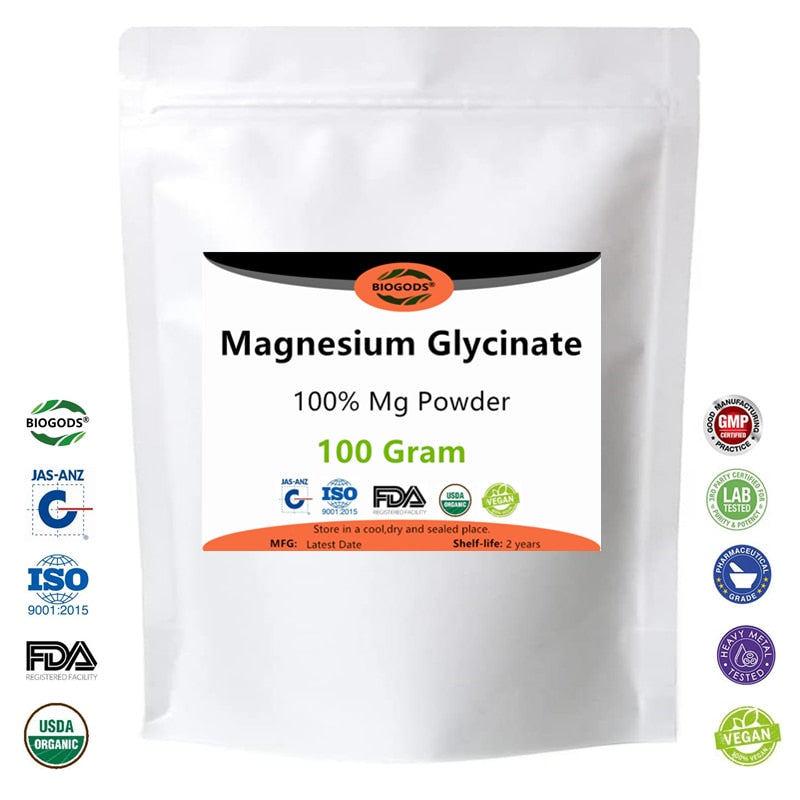 Factory Packed: Magnesium Glycinate Mg,100% Powder. For PRO-USERS and BIO-HACKERS