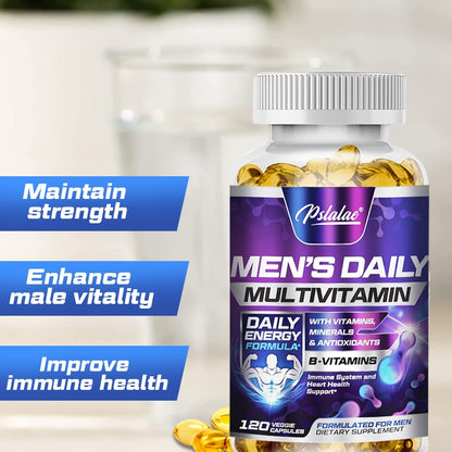 Men's Multivitamin Supplement:  Vitamins A, B12, C, D and E for Energy And Zinc For Immune Support