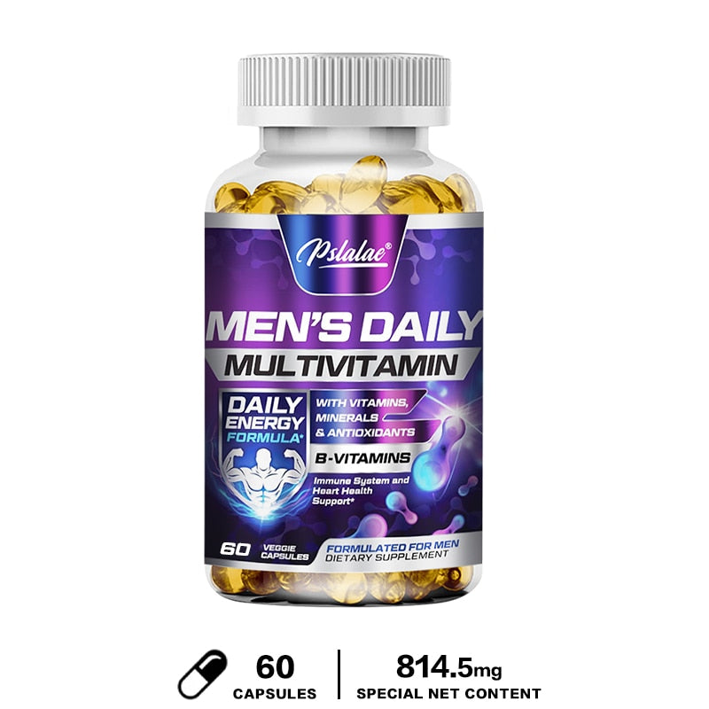 Men's Multivitamin Supplement:  Vitamins A, B12, C, D and E for Energy And Zinc For Immune Support