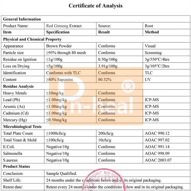 Factory Package Korean Red Ginseng Root Extract Powder: For Pro Users and Bio-Hackers