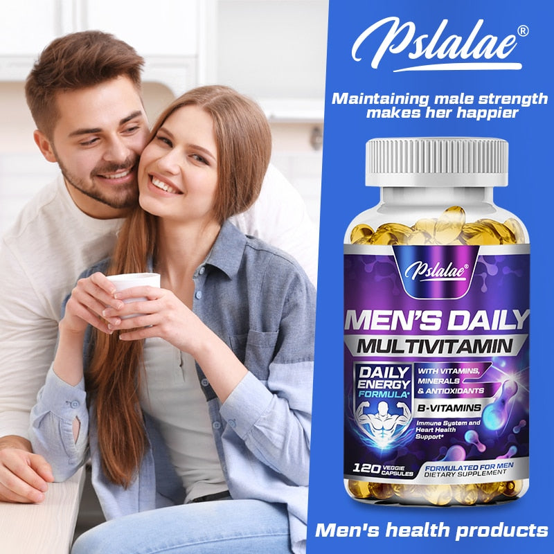 Men's Multivitamin Supplement:  Vitamins A, B12, C, D and E for Energy And Zinc For Immune Support