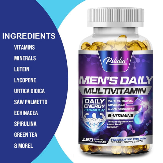 Men's Multivitamin Supplement:  Vitamins A, B12, C, D and E for Energy And Zinc For Immune Support