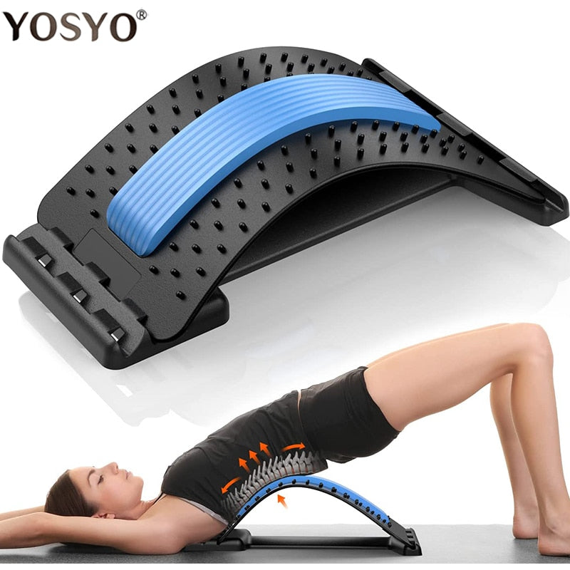 Back Stretcher Magnetotherapy Multi-Level Adjustable Massager Waist Neck Fitness Lumbar Cervical Spine Support Pain Relief